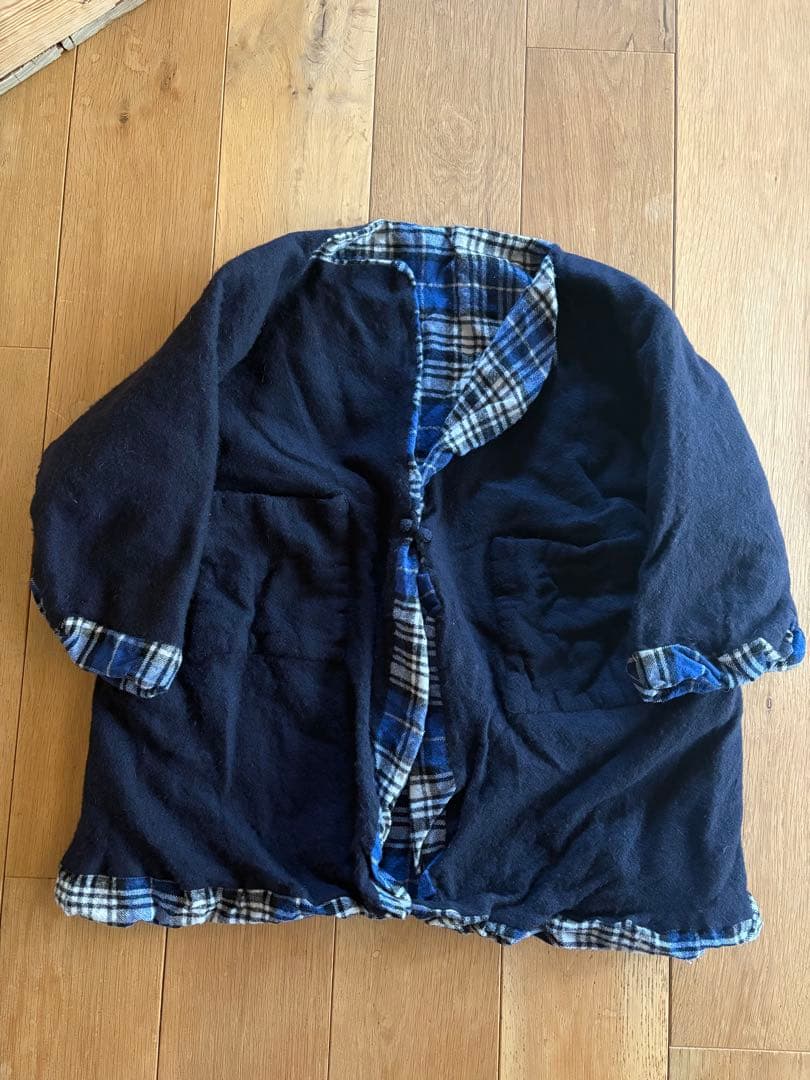 ダニエラグレジス　ネイビー ×チェック柄　リバーシブルジャケット