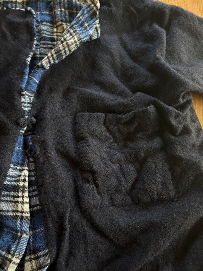 ダニエラグレジス　ネイビー ×チェック柄　リバーシブルジャケット