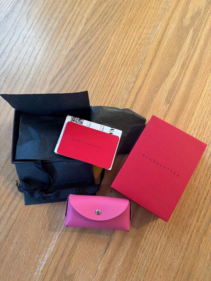 お得☆ボナヴェンチュラ ピンク レザーケース リップケース 小物入れ