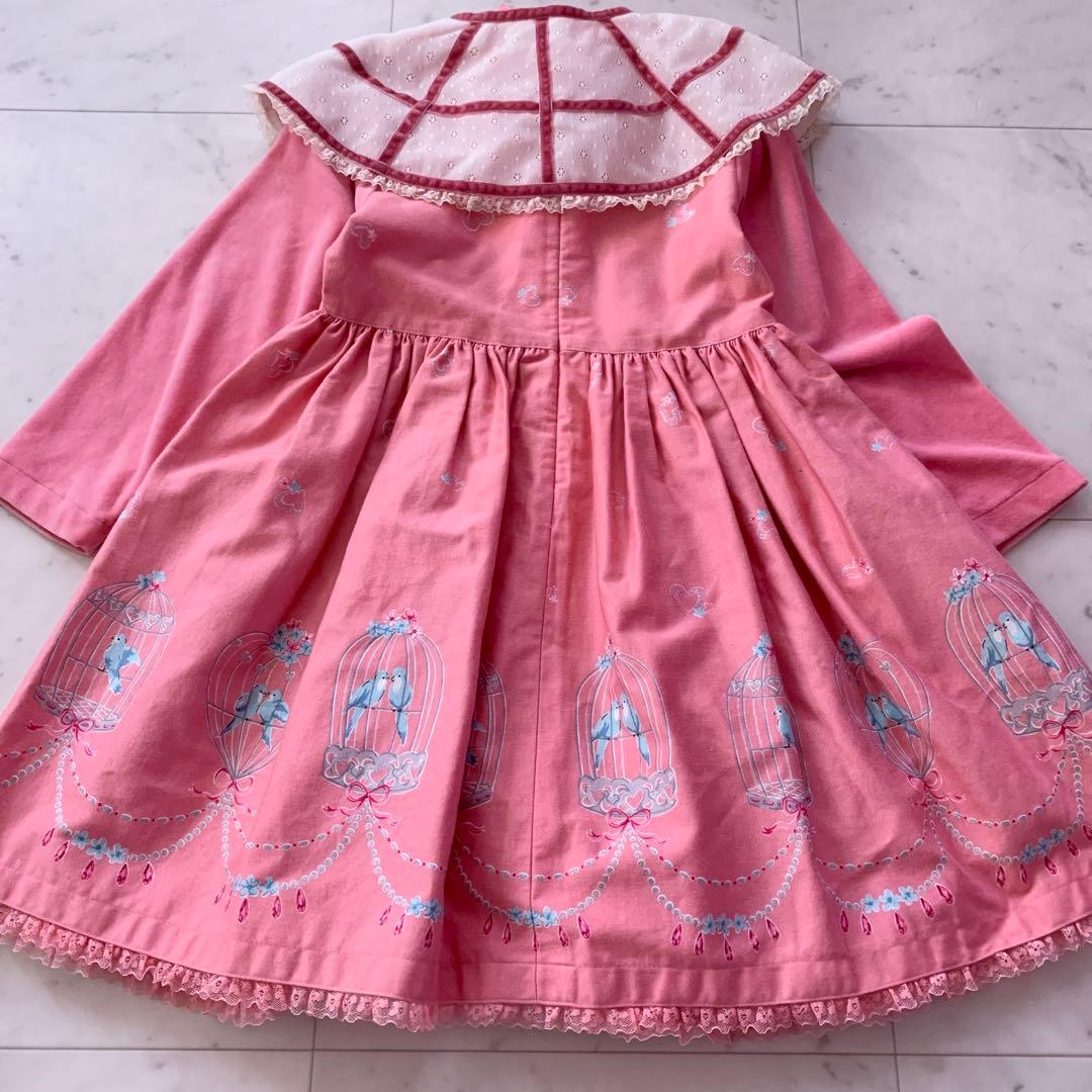 シャーリーテンプル レース襟付き ワンピース 120cm ピンク 長袖 秋冬