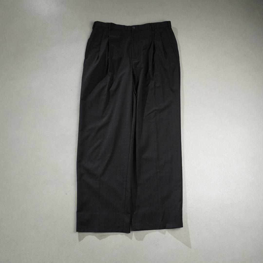 VERSACE チェック柄２タックスラックスパンツ グレー/EZ24