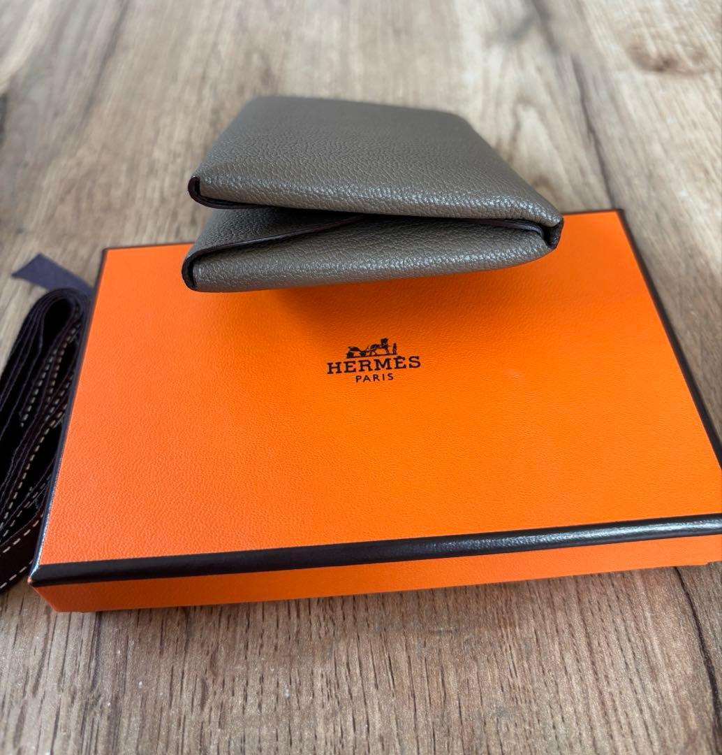 HERMES エルメス カルヴィデュオ　エトゥープ　美品