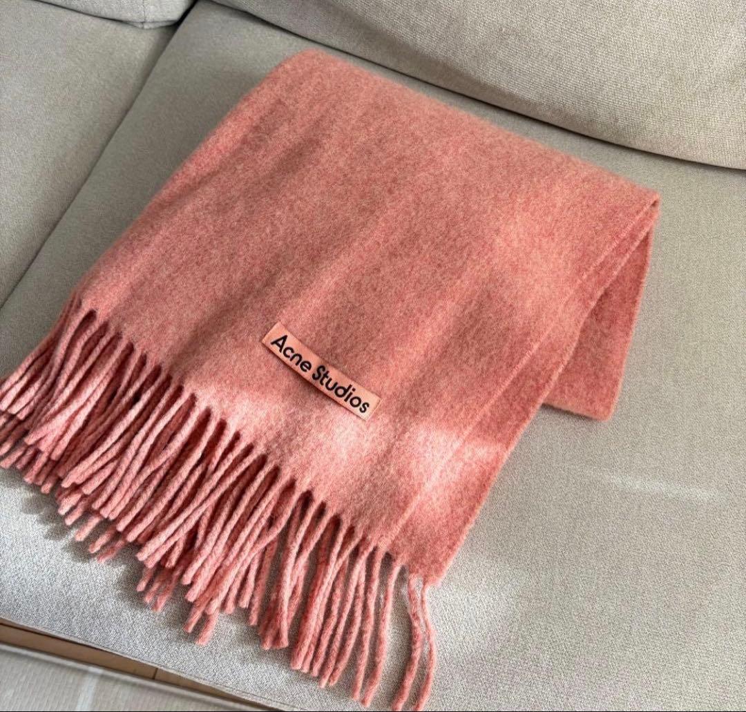 【特別セール】Acne Studios ウールスカーフ マフラー ピンク
