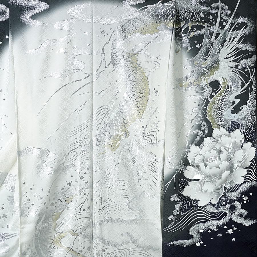 専用　ご予約　振袖単品　未仕立て　仮絵羽　関芳　龍　鳳凰　牡丹　墨色　成人式