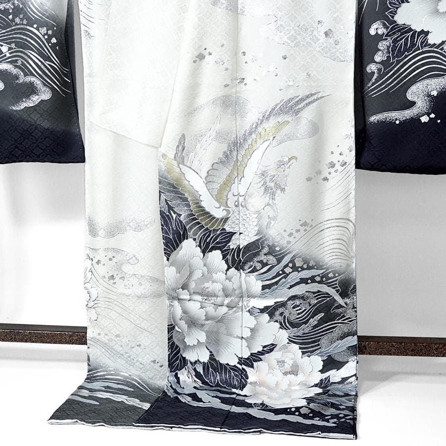 専用　ご予約　振袖単品　未仕立て　仮絵羽　関芳　龍　鳳凰　牡丹　墨色　成人式