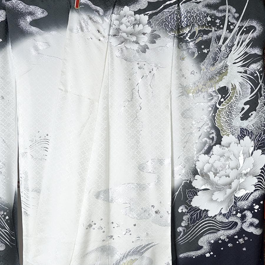 専用　ご予約　振袖単品　未仕立て　仮絵羽　関芳　龍　鳳凰　牡丹　墨色　成人式