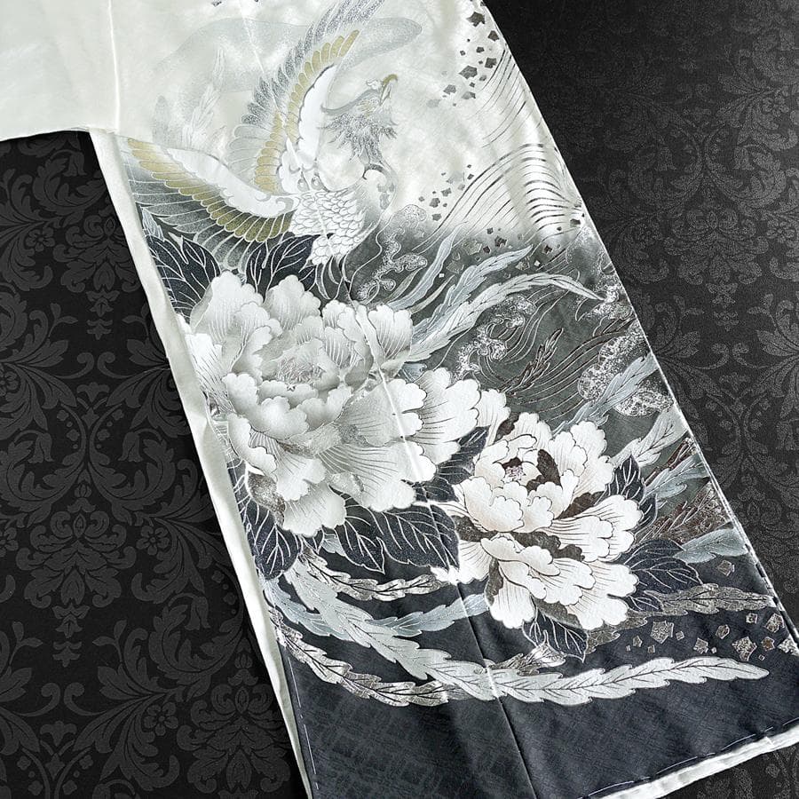 専用　ご予約　振袖単品　未仕立て　仮絵羽　関芳　龍　鳳凰　牡丹　墨色　成人式
