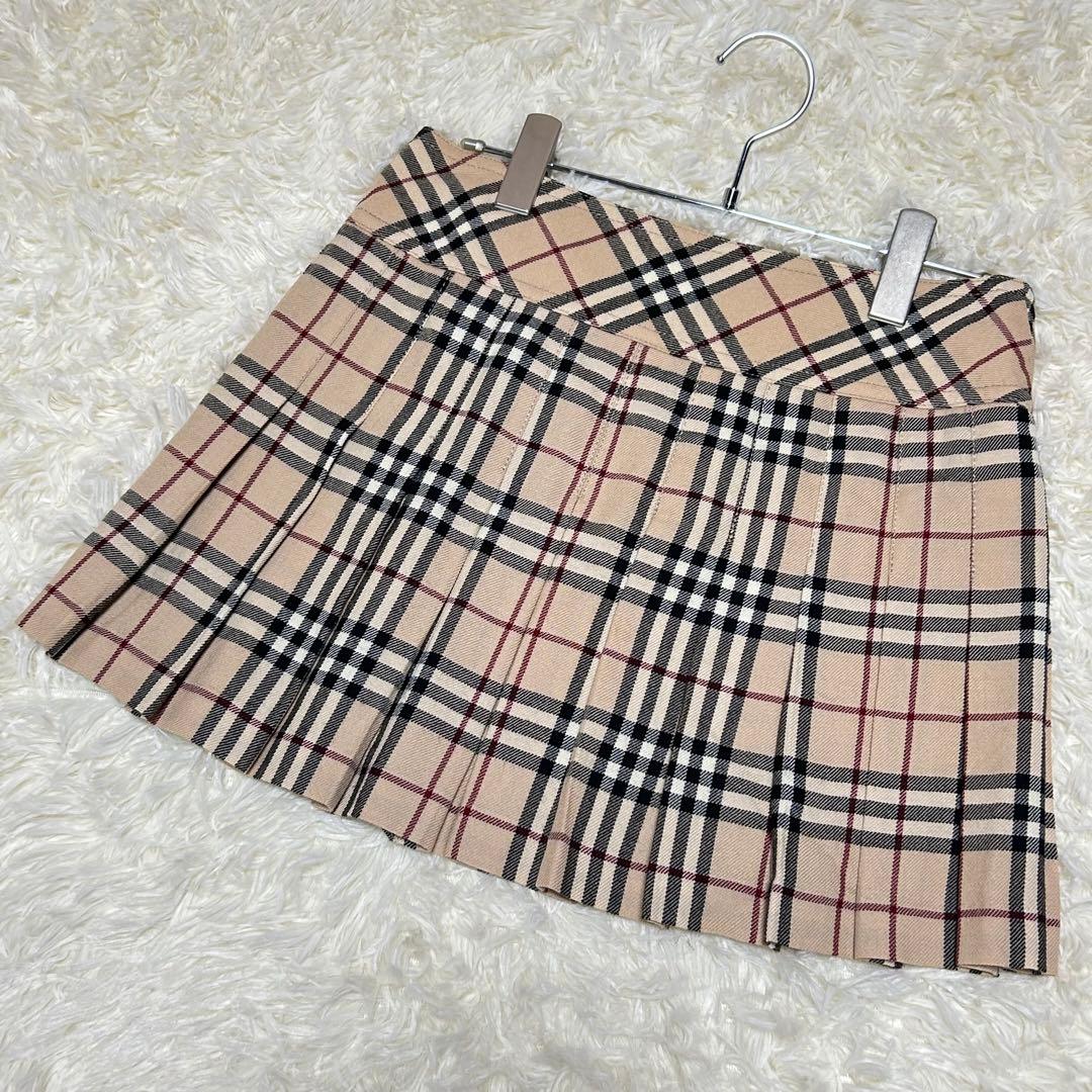 【希少】バーバリーブルーレーベル ノバチェック プリーツミニスカート サイズ36