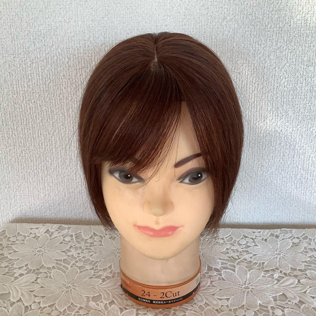 人毛100%総手植え 医療用 部分ウィッ￼グ 茶黒ヘアピース ダークブラウン小顔