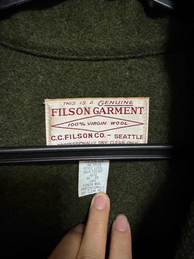 美品 FILSON マッキーノクルーザー サイズ44