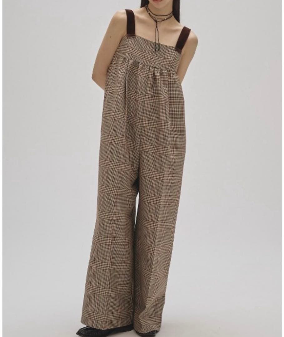 新品タグ付きTODAYFUL Check Wide Combinaison　38