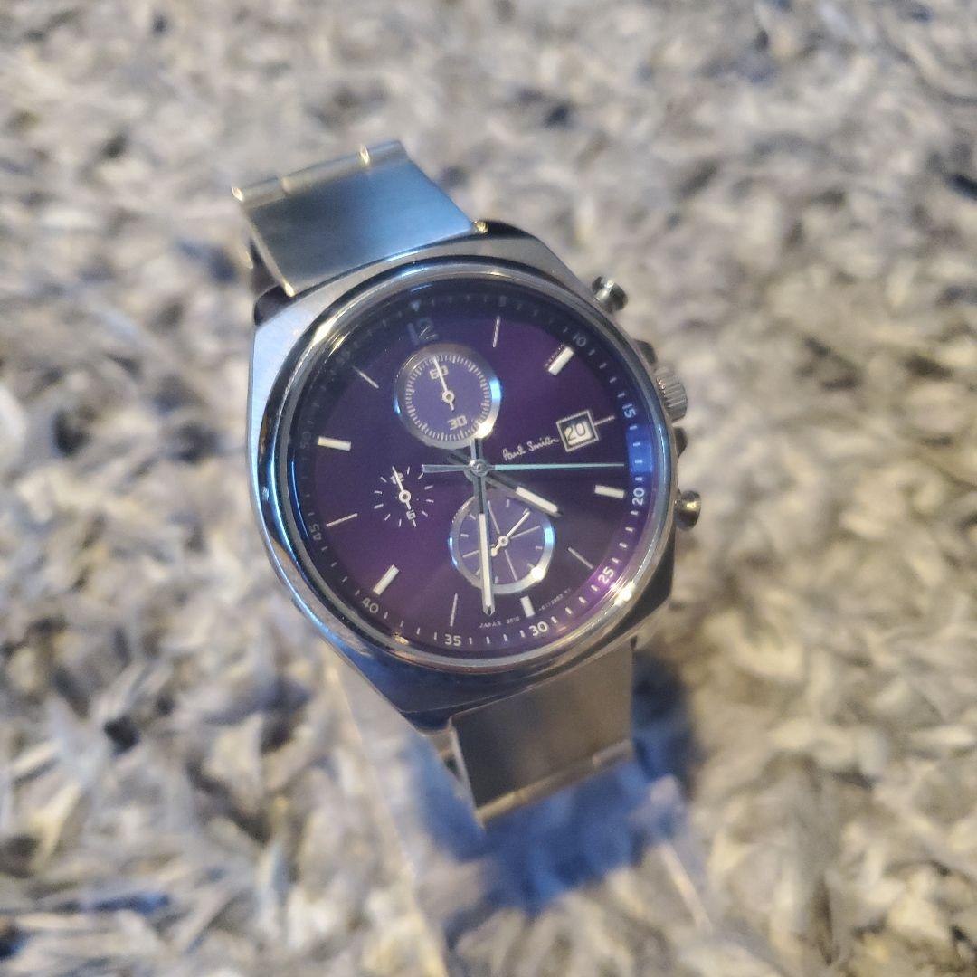 ポールスミスPaul Smith クォーツ腕時計 パープル クロノグラフ