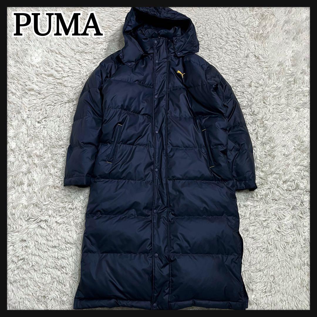 PUMA プーマ　ダウンコート　ベンチコート　肉厚　L ネイビー　大きいサイズ