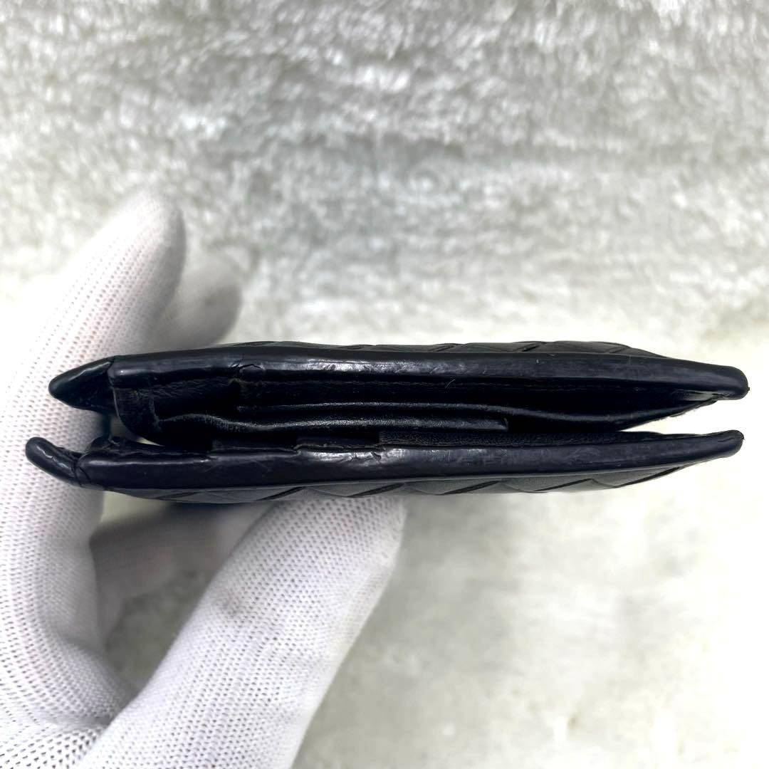 美品 ボッテガヴェネタ 2つ折り 財布 イントレチャート ダークブラウン