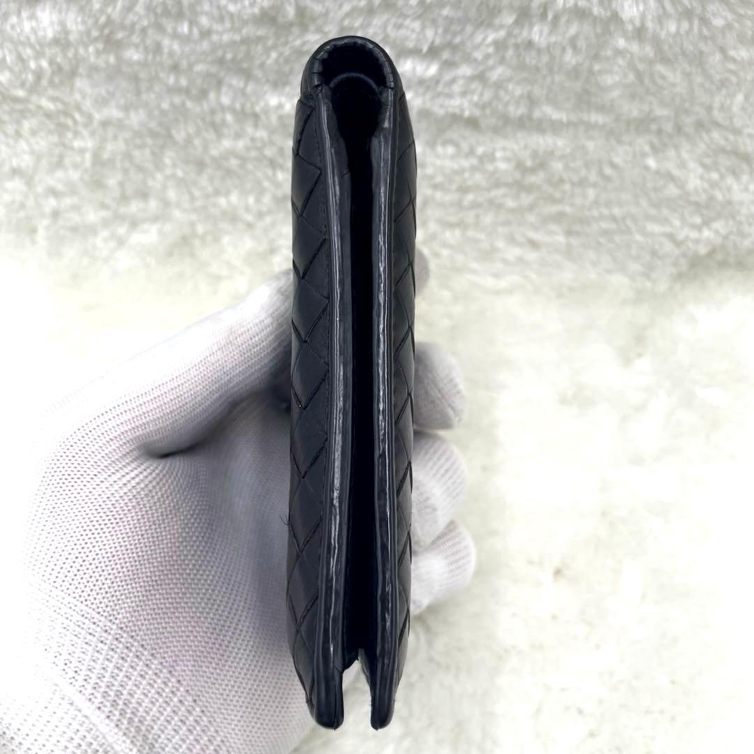 美品 ボッテガヴェネタ 2つ折り 財布 イントレチャート ダークブラウン