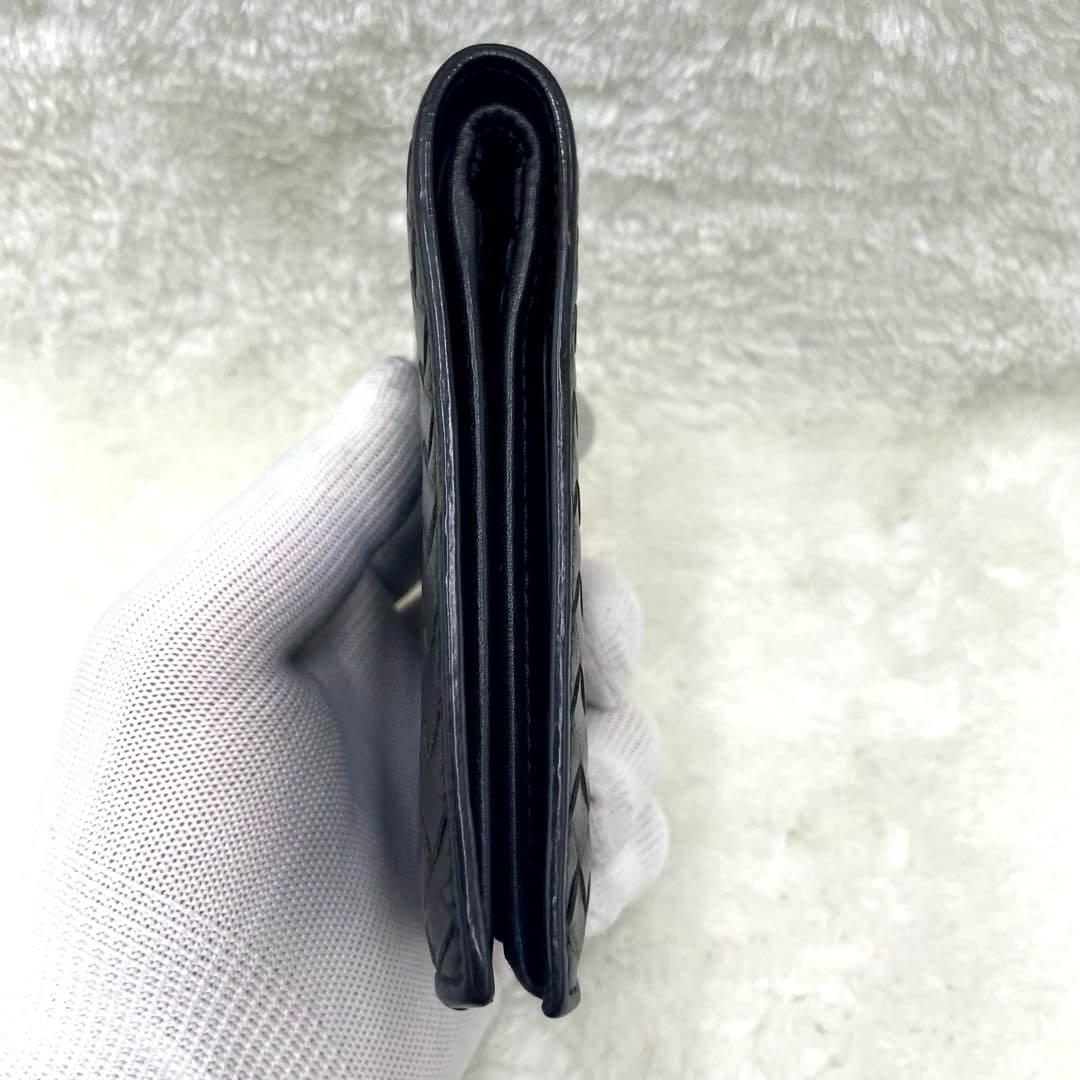 美品 ボッテガヴェネタ 2つ折り 財布 イントレチャート ダークブラウン
