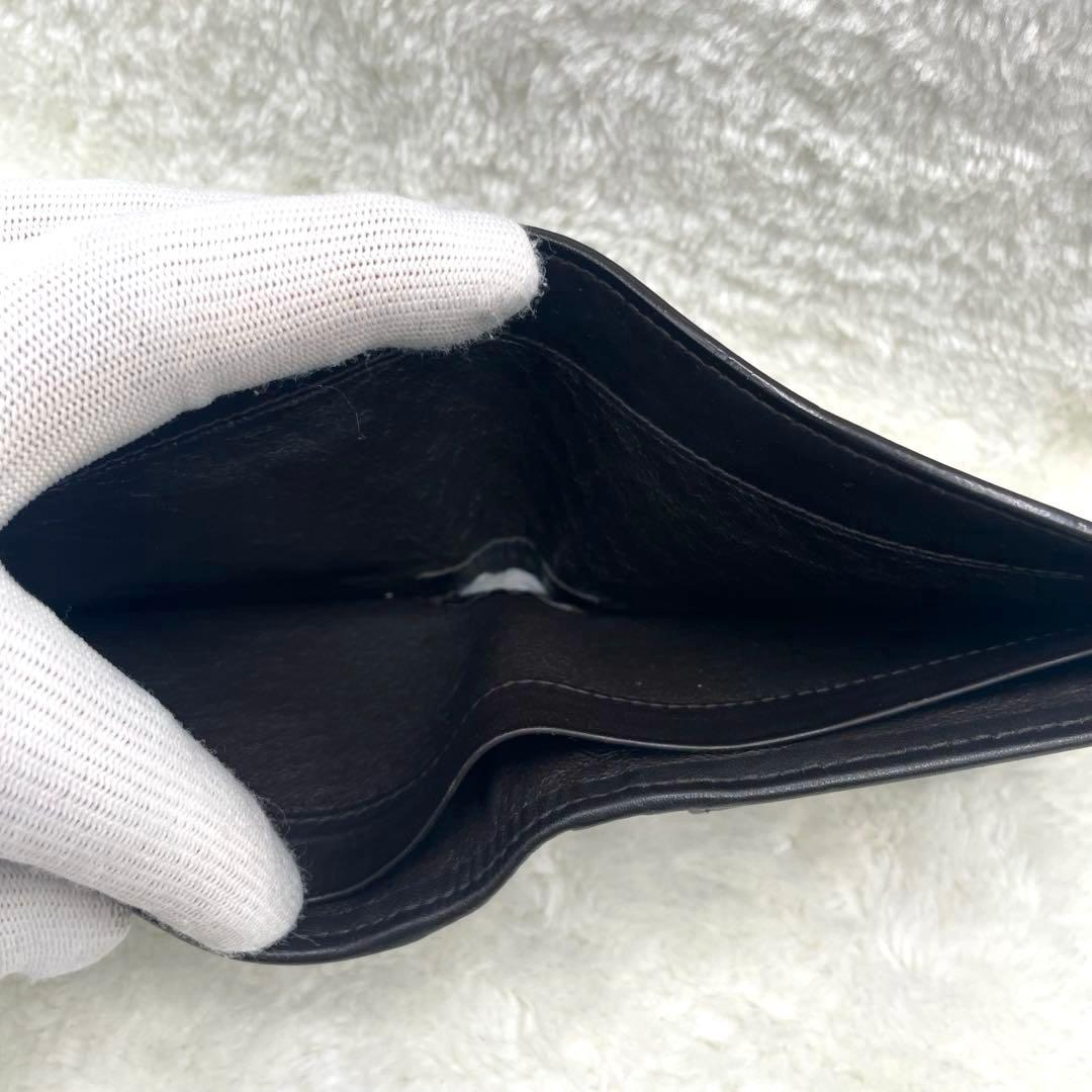 美品 ボッテガヴェネタ 2つ折り 財布 イントレチャート ダークブラウン