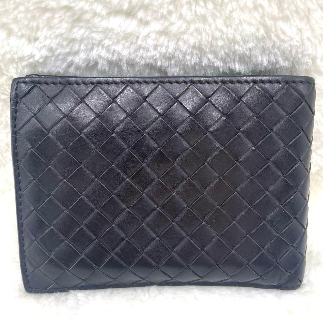 美品 ボッテガヴェネタ 2つ折り 財布 イントレチャート ダークブラウン