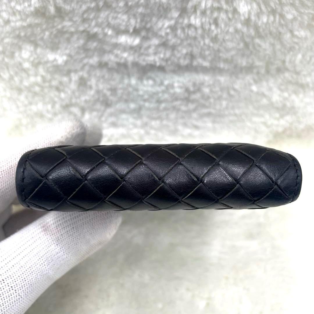 美品 ボッテガヴェネタ 2つ折り 財布 イントレチャート ダークブラウン