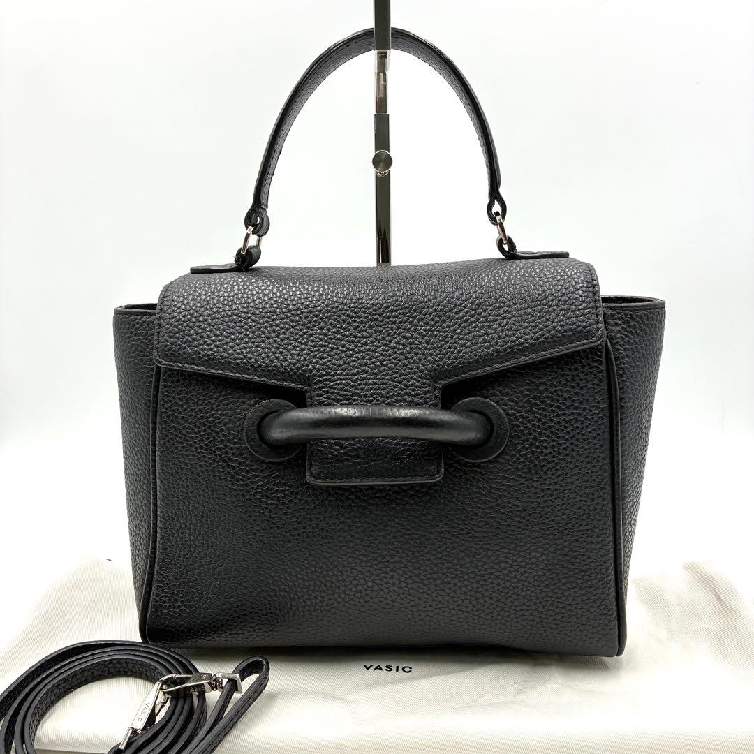 極美品 ヴァジック エバーミニ 2way ショルダーバッグ レザー ブラック