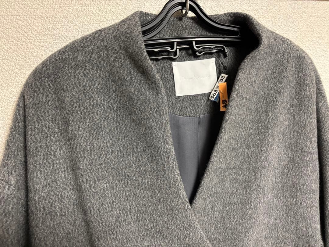 マメクロゴウチ Mame Kurogouchi ウールカシミヤ ノーカラーコート