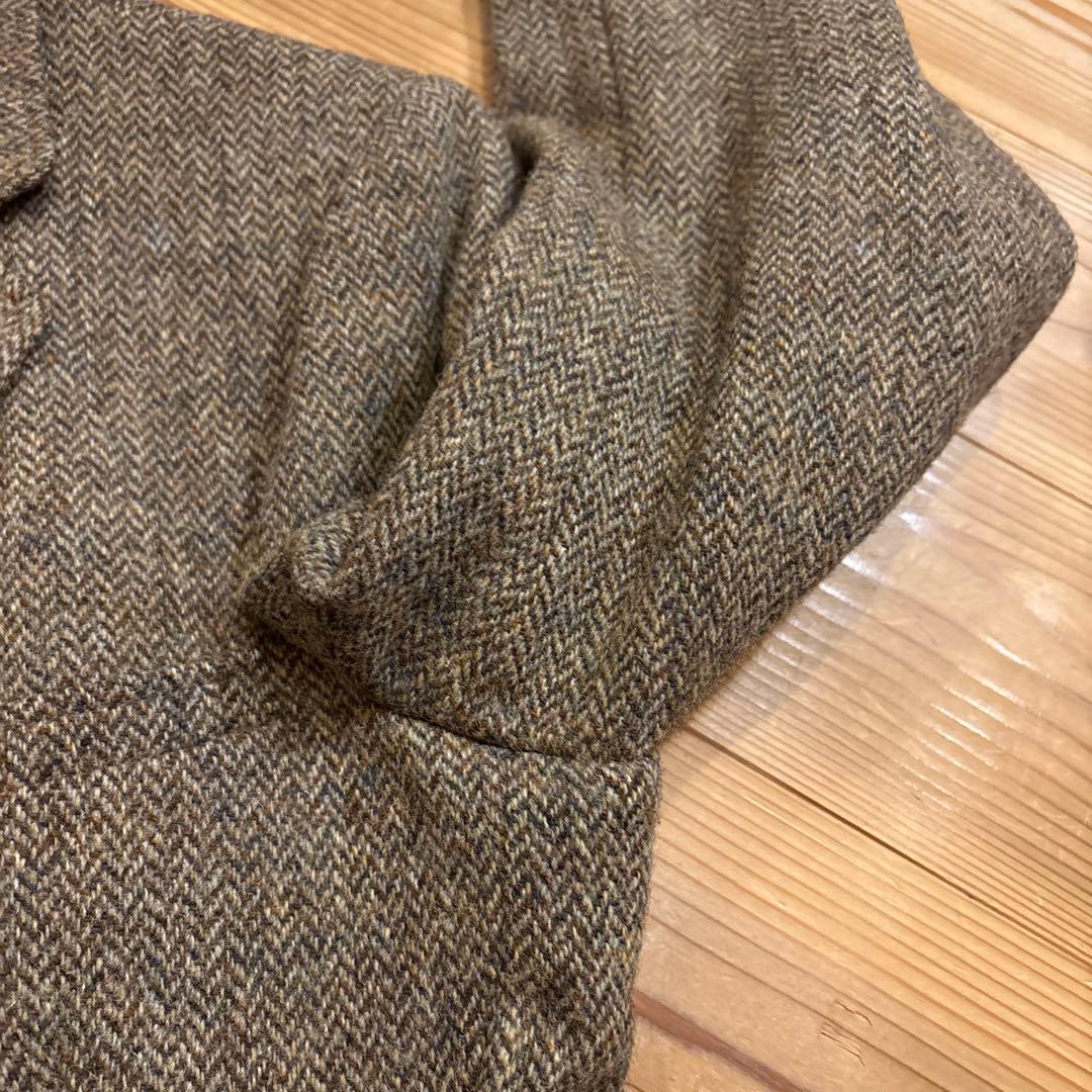 【極上デッド級】80s USA製 ハリスツイード 稀少マスタードパイピング Ｌ