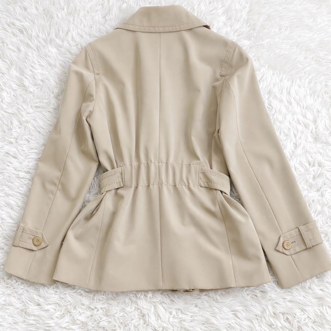 【美品】MaxMara イタリア製 銀タグ　ショート　トレンチコート 42