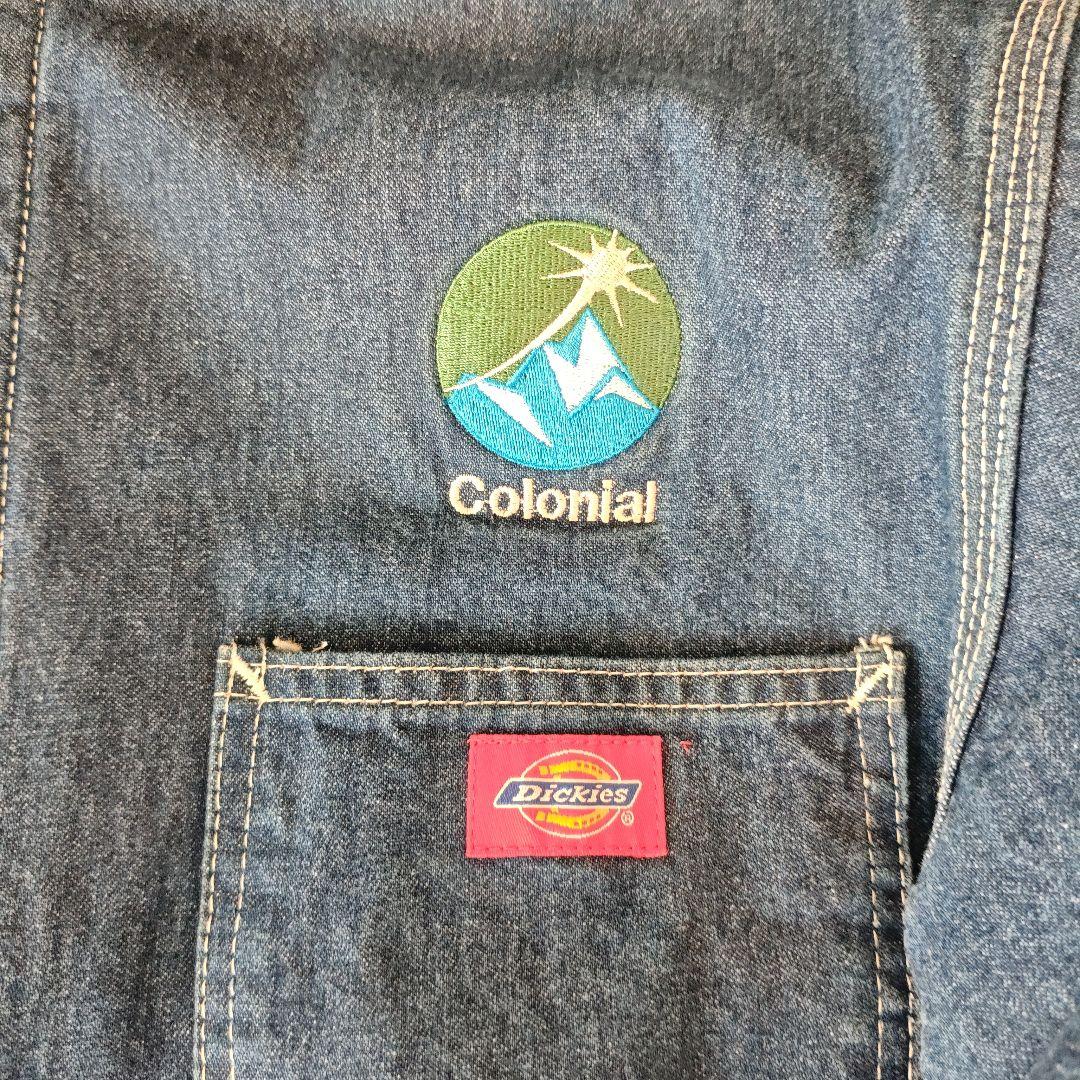 希少 Dickies デニム カバーオール Lサイズ 企業ロゴ入り 一点物！