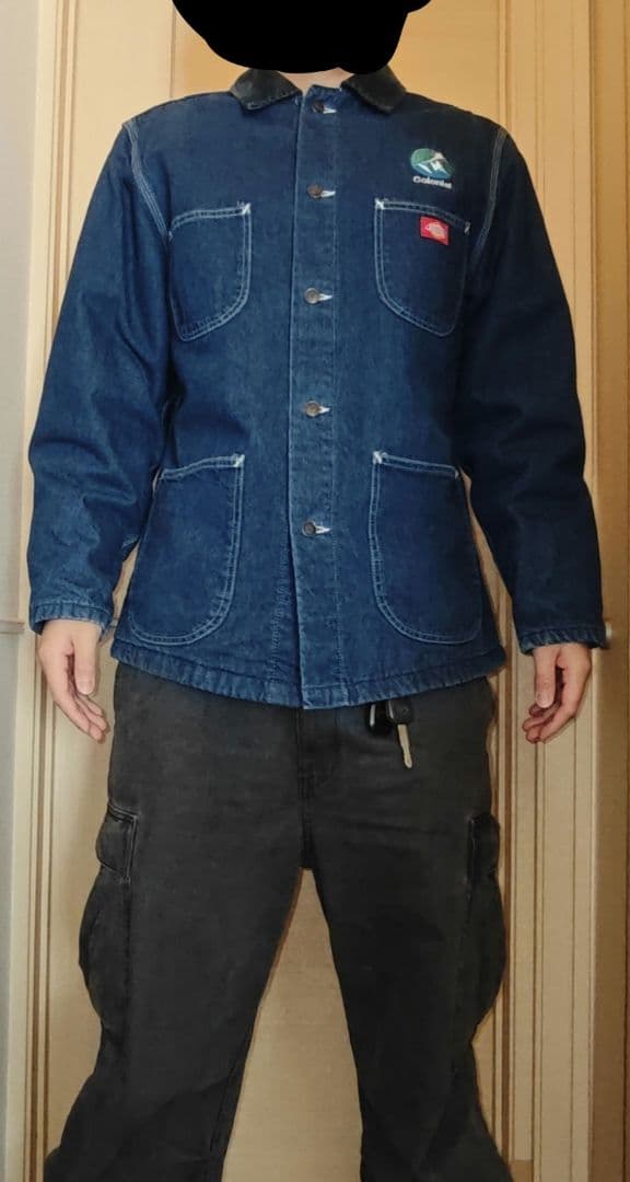 希少 Dickies デニム カバーオール Lサイズ 企業ロゴ入り 一点物！