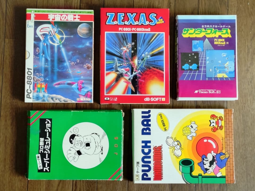 PC-8801 ゲームカセット 5本 マリオ/サンダーフォース/宇宙の戦士等