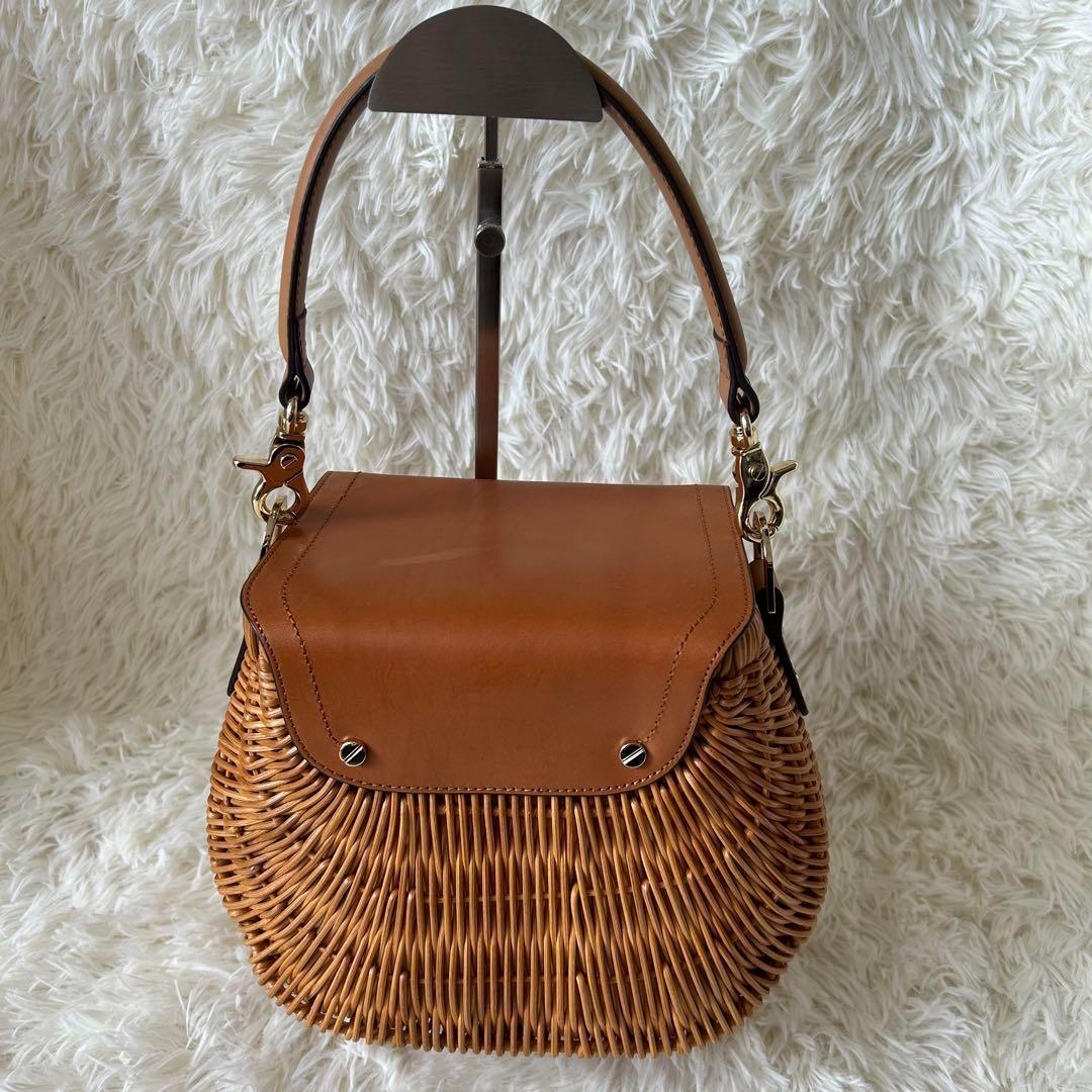トリーバーチ かごバッグ ハンドバッグ バッグ　ナチュラルラタン