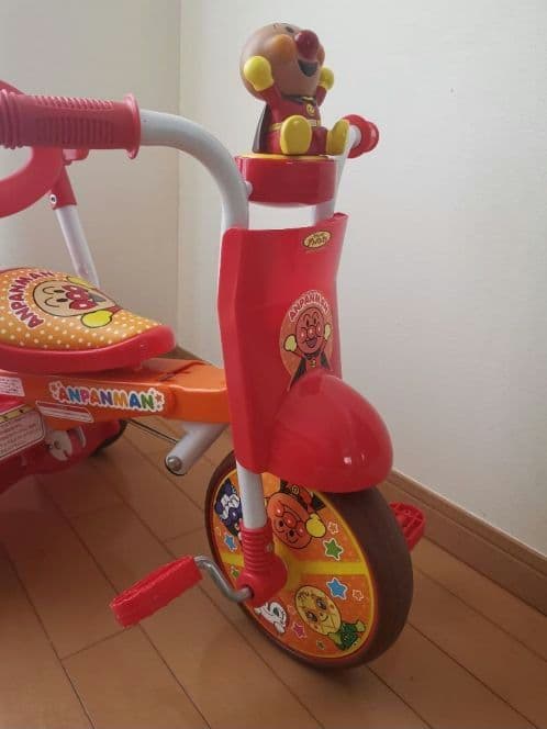室内保管品☆それいけ!アンパンマン 折りたたみ三輪車 オールインワン