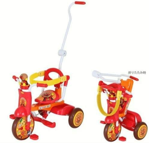 室内保管品☆それいけ!アンパンマン 折りたたみ三輪車 オールインワン