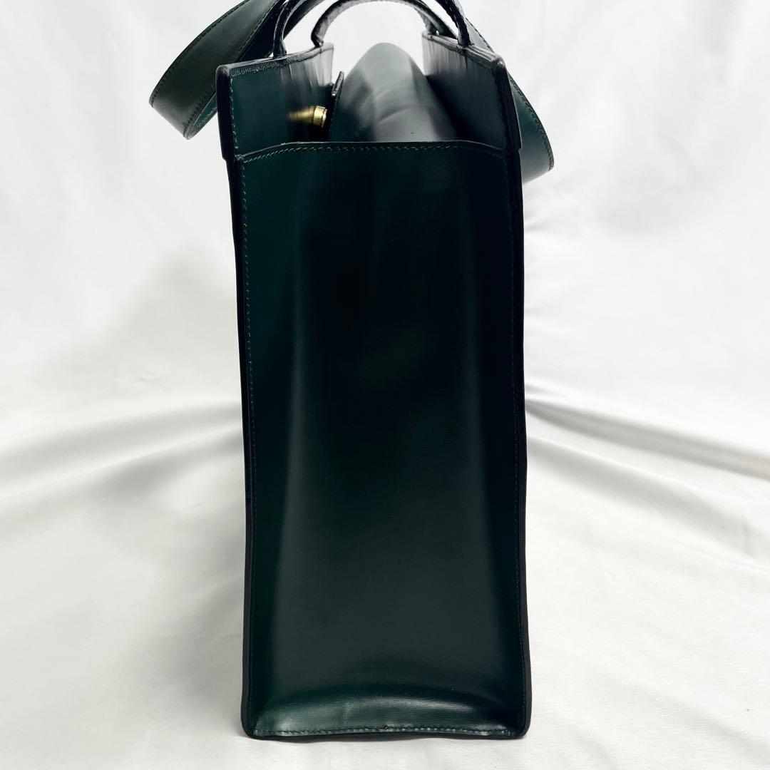 セリーヌ 馬車金具 レザー トートバッグ 大容量 多機能 A4可 グリーン 希少