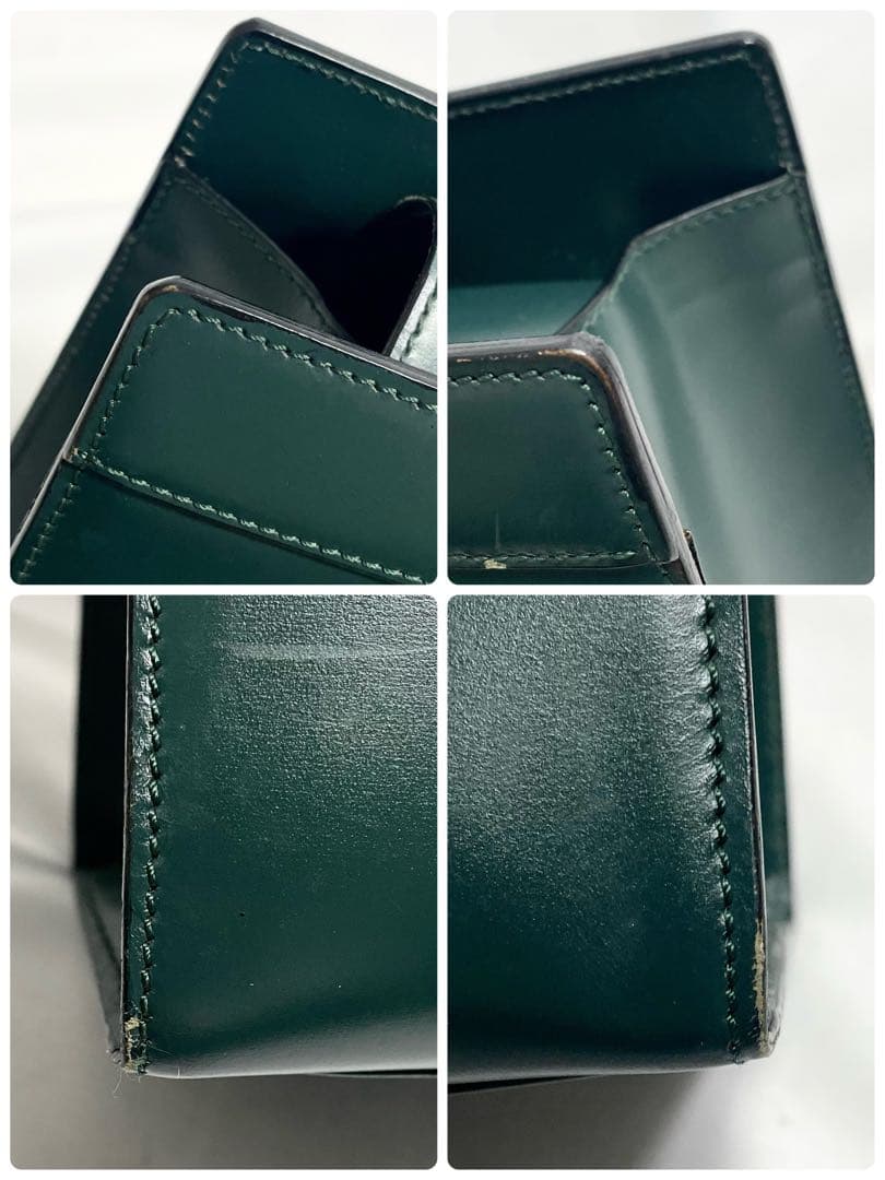 セリーヌ 馬車金具 レザー トートバッグ 大容量 多機能 A4可 グリーン 希少