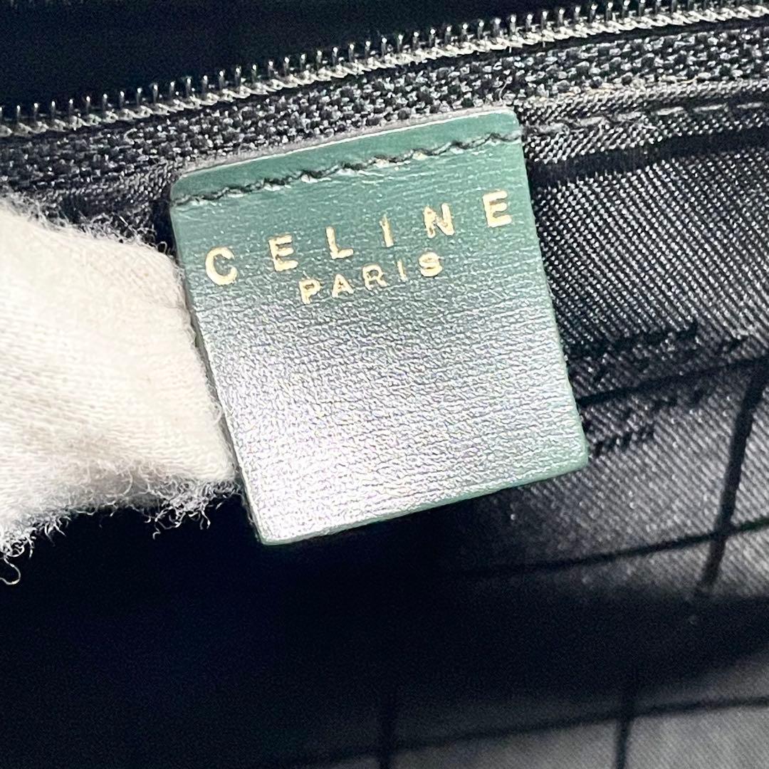 セリーヌ 馬車金具 レザー トートバッグ 大容量 多機能 A4可 グリーン 希少