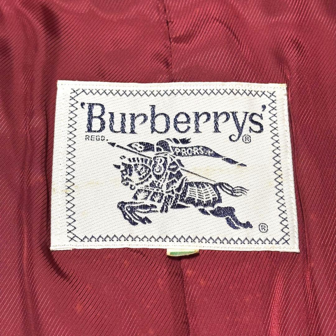 バーバリー カシミヤ混 ウール ダブルチェスターコート ワインレッド