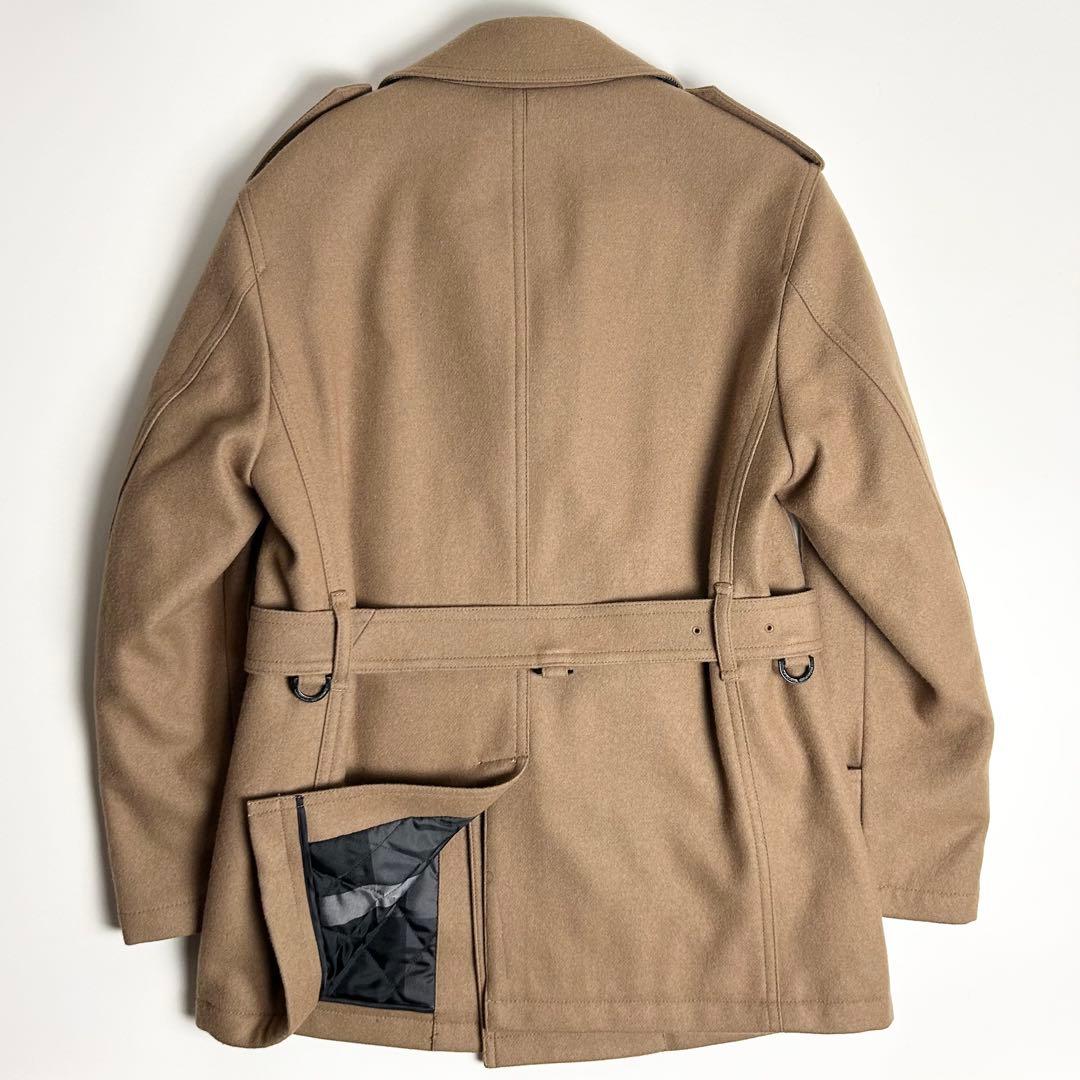 【極美品】ブラックレーベルクレストブリッジ/ダブルブレストメルトンウールコート