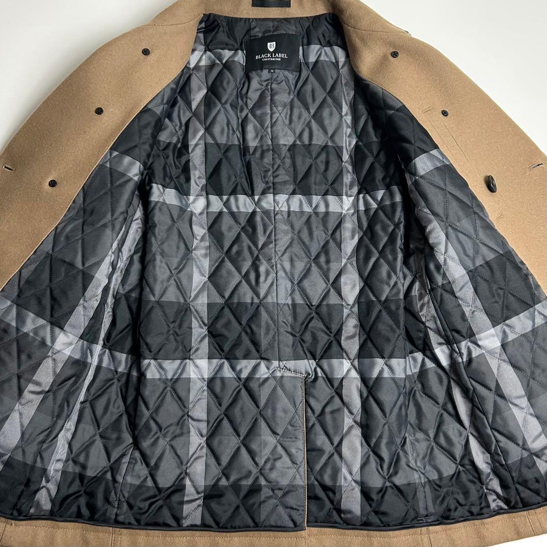 【極美品】ブラックレーベルクレストブリッジ/ダブルブレストメルトンウールコート
