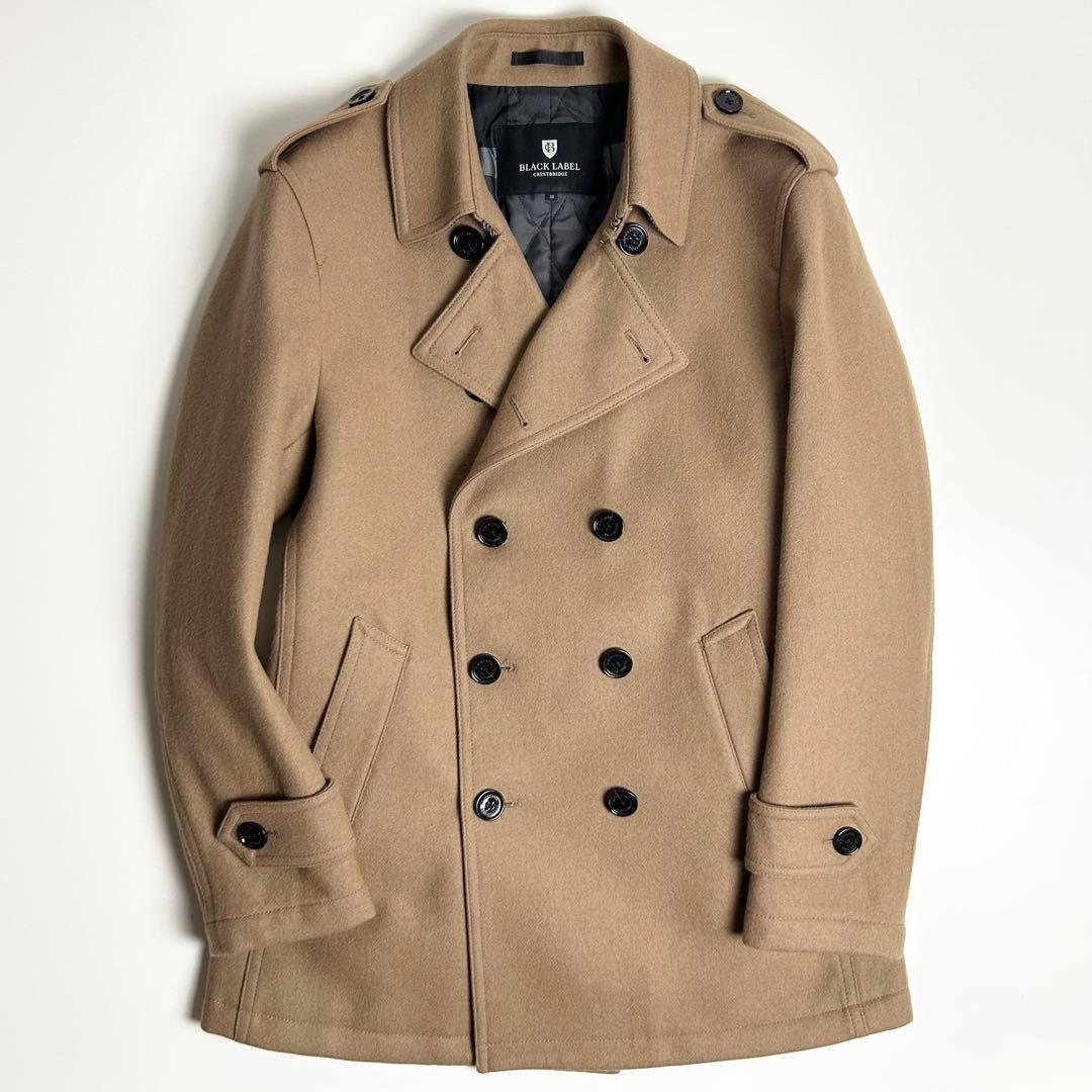 【極美品】ブラックレーベルクレストブリッジ/ダブルブレストメルトンウールコート