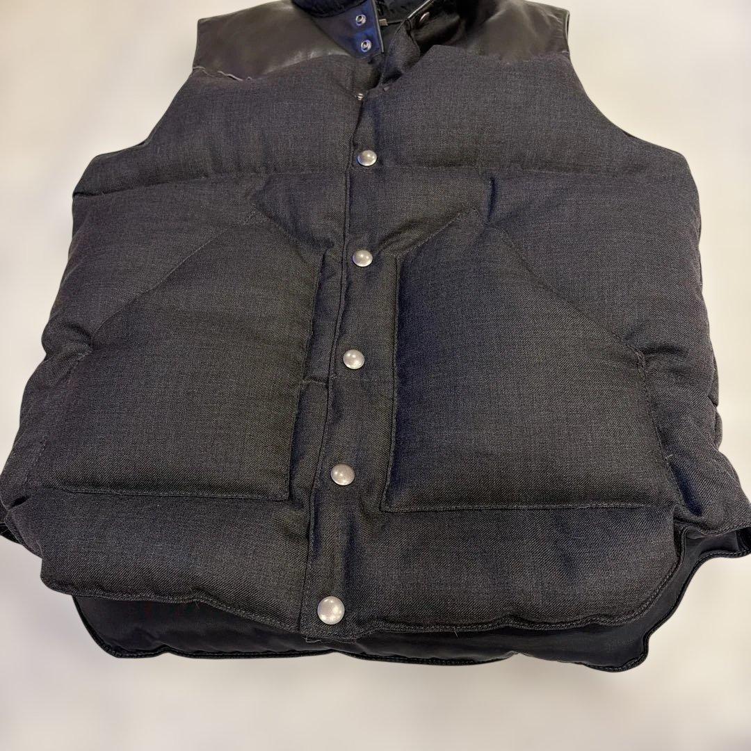 ロッキーマウンテンフェザーベッド ダウンベスト レザー　ブラック 38