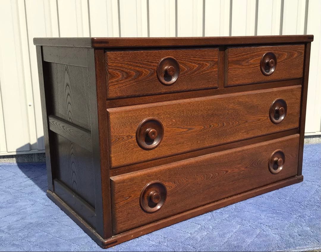 55万相当 高級民芸家具 北海道家具 国産ニレ材使用 遊木民 チェスト 北欧風