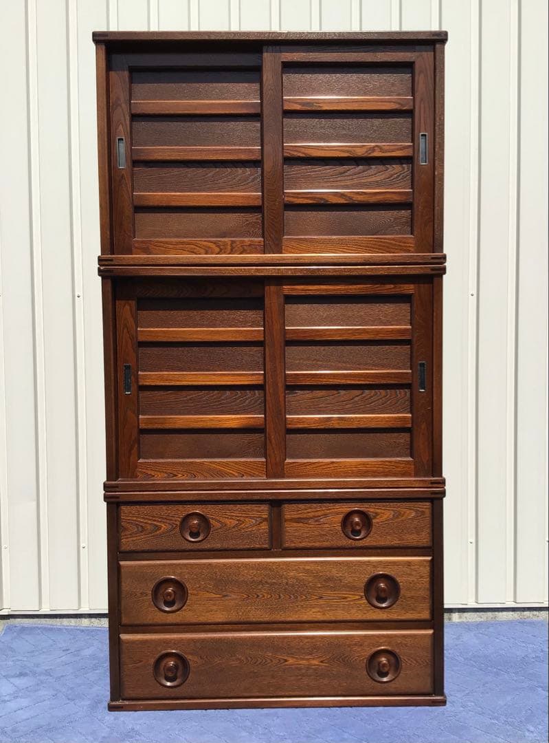 55万相当 高級民芸家具 北海道家具 国産ニレ材使用 遊木民 チェスト 北欧風