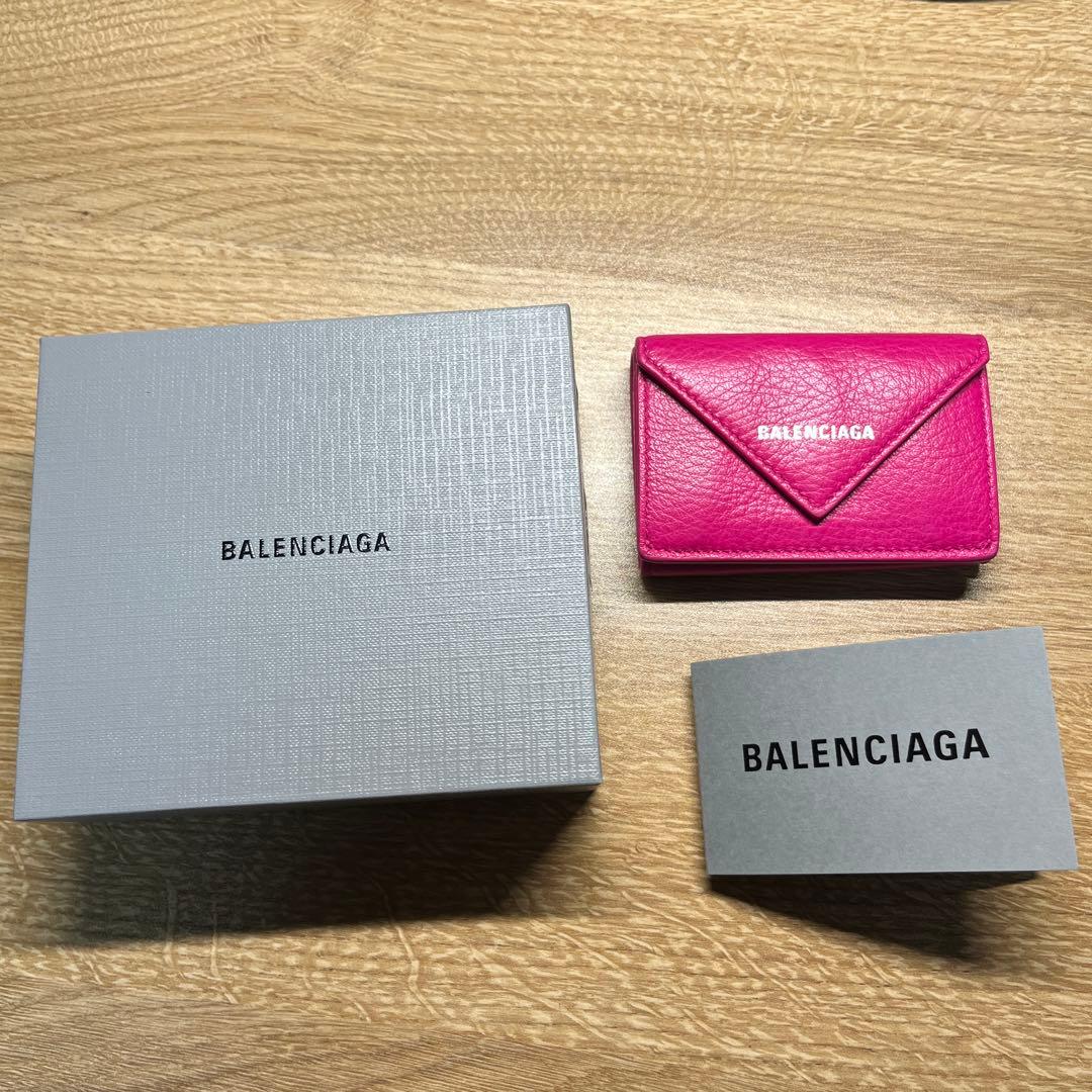 BALENCIAGA ピンク 三つ折り財布