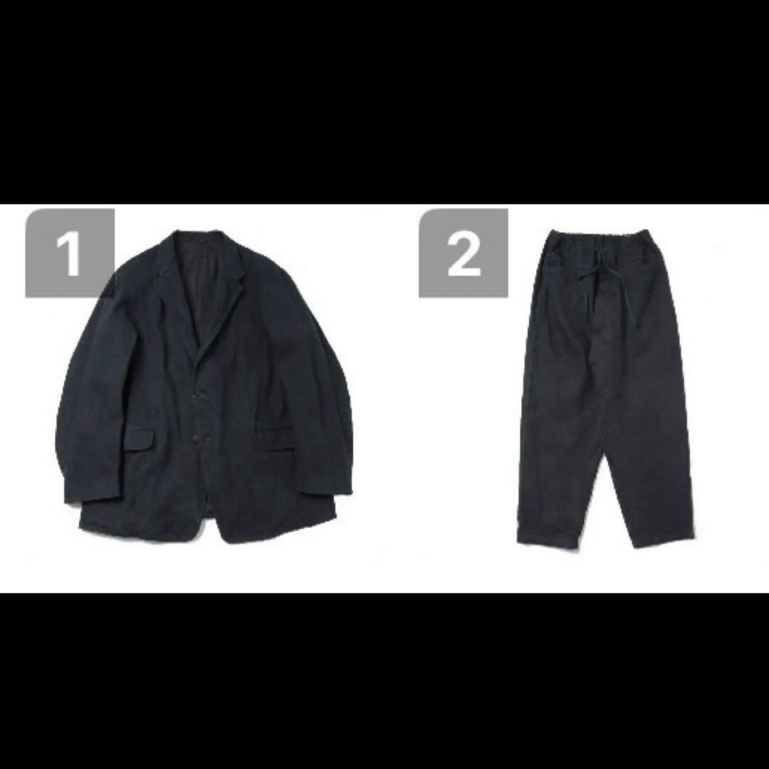 COMOLI ブラックドリルジャケット ブラックドリル テーパードパンツ