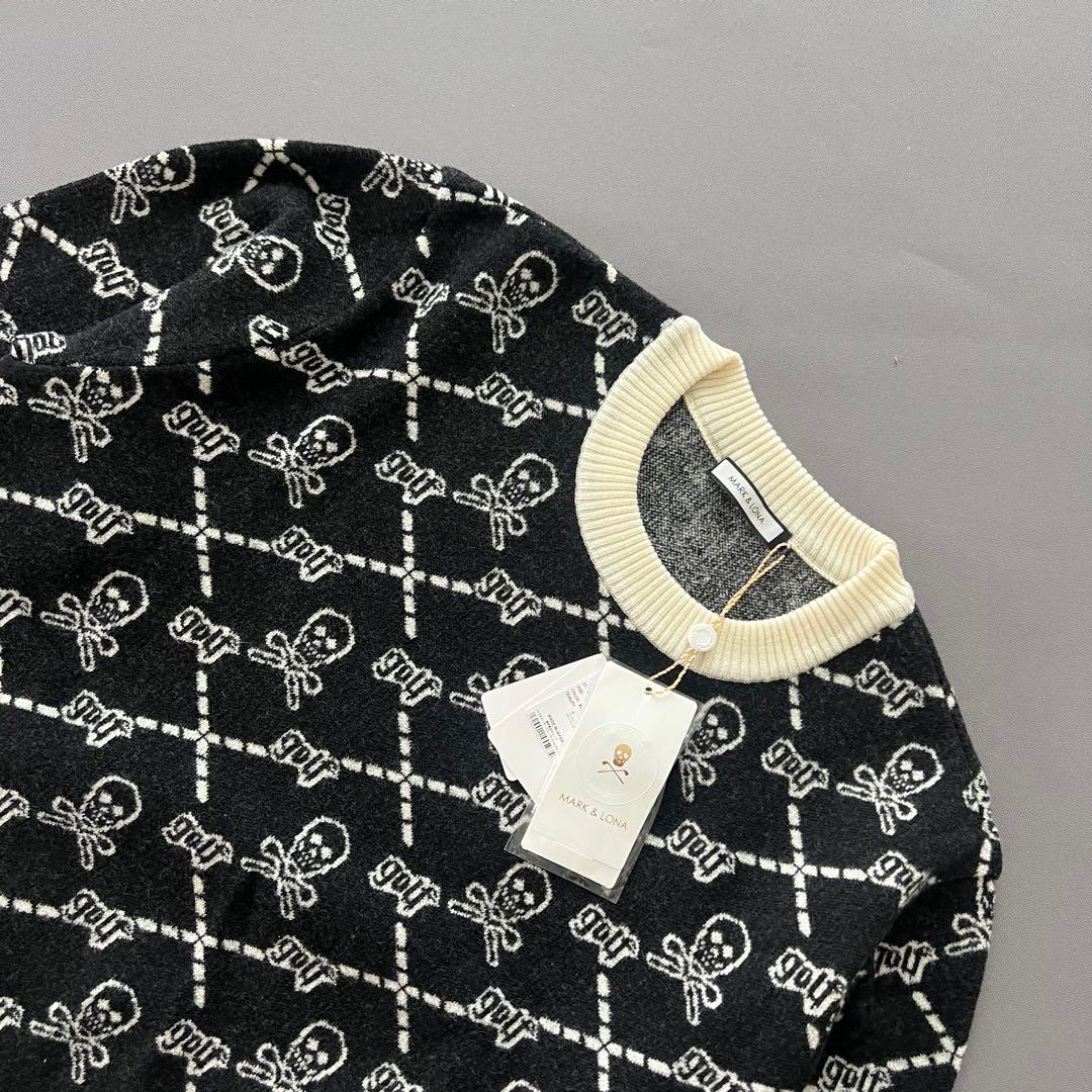 【新品】MARK&LONA マークアンドロナ　総柄　ニット　セーター　メンズ　黒