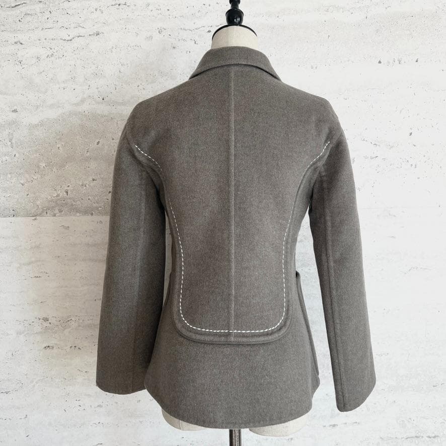極美品★HERMES★カシミヤダブルフェイス★ステッチ★ジャケット