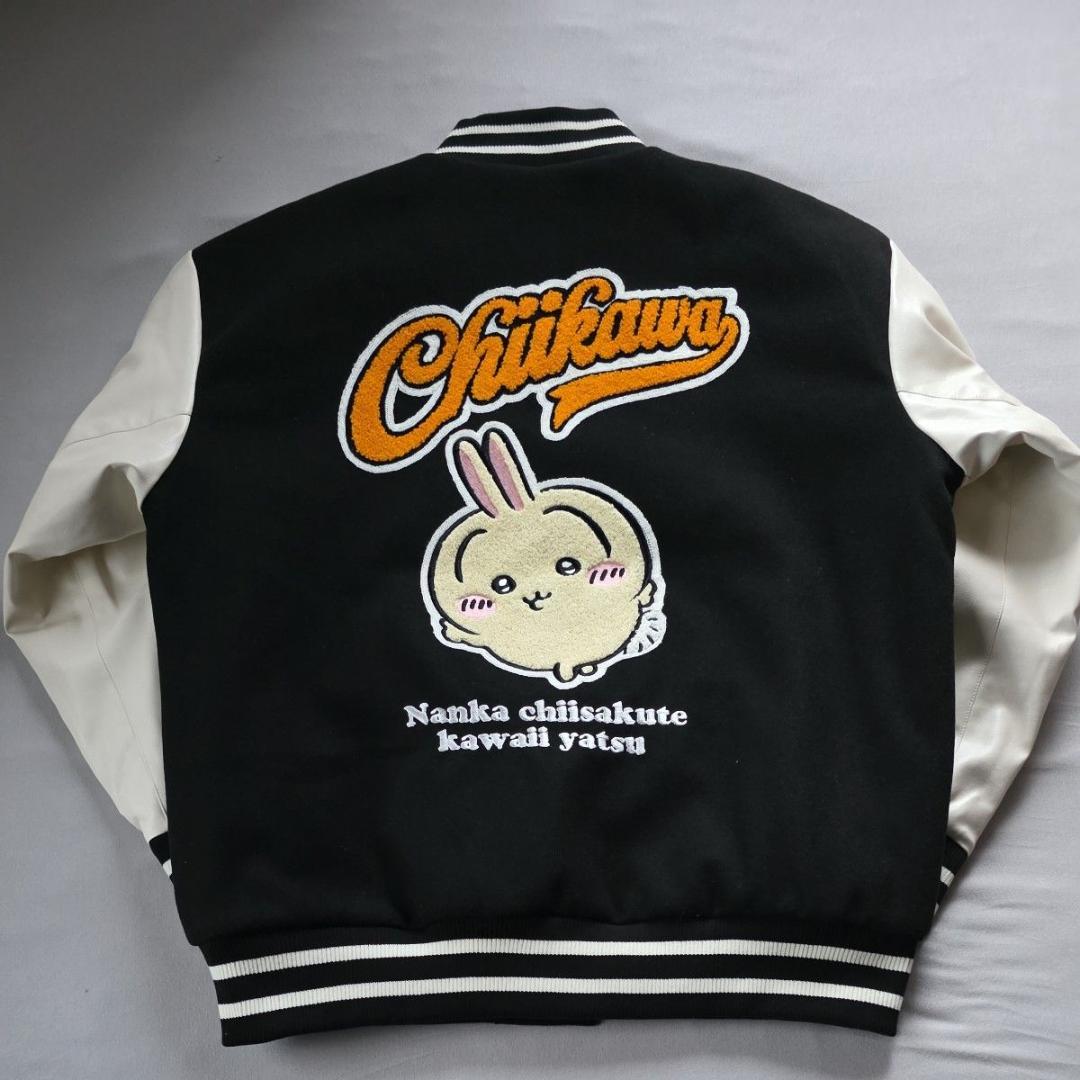 Chikawa スタジャン 黒と白　アベイルコラボ