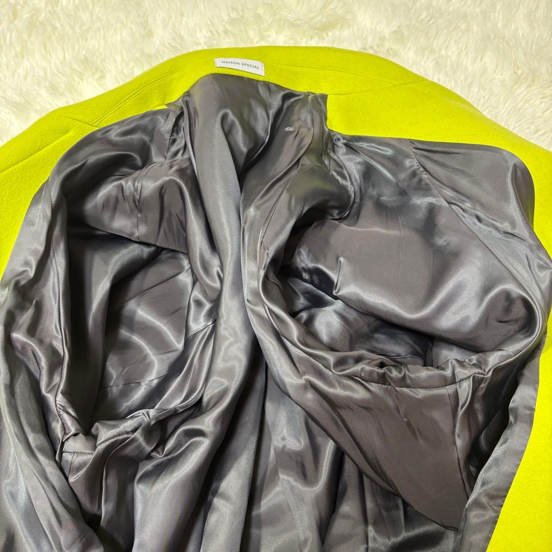 め*リ様 メゾンスペシャル　オーバーサイズ　チェスターコート　ダブル　黄緑　38