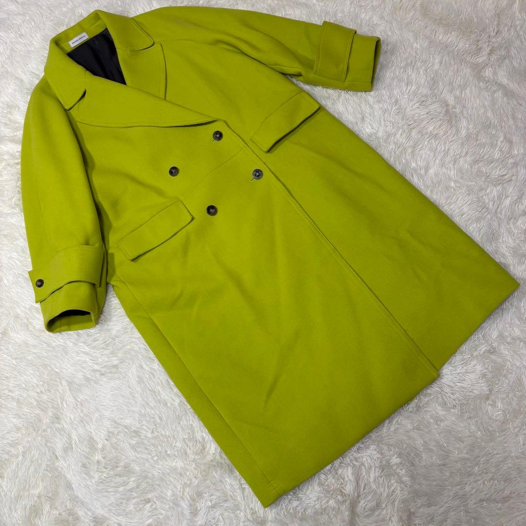 め*リ様 メゾンスペシャル　オーバーサイズ　チェスターコート　ダブル　黄緑　38